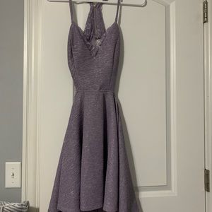 Lilac skater dress with open back